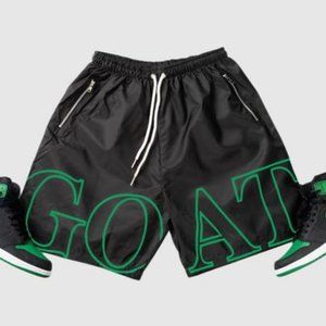 GOAT Logo Track Short (Black w/ Pine Green) 3xl